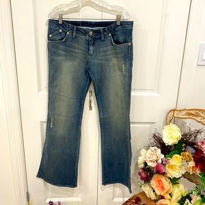Bootcut washed jeans - vintage style